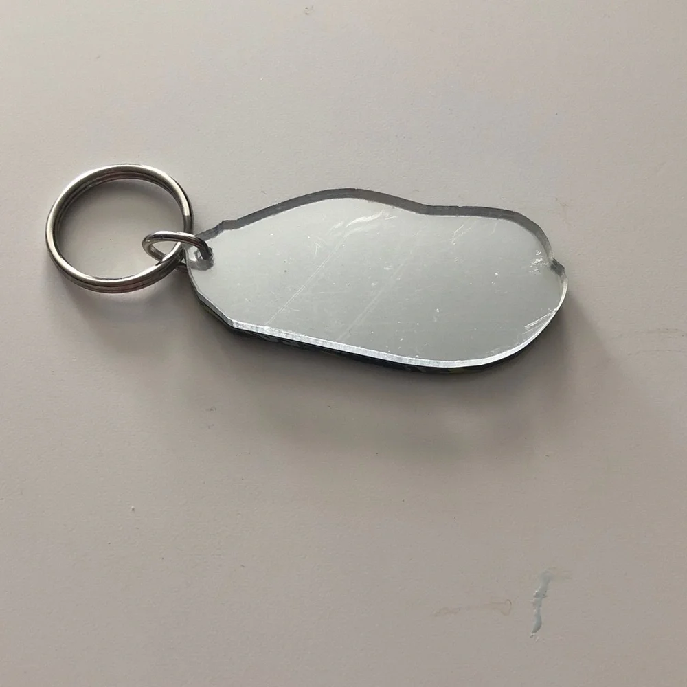 Nascar #20 Yellow Race Car Keychain